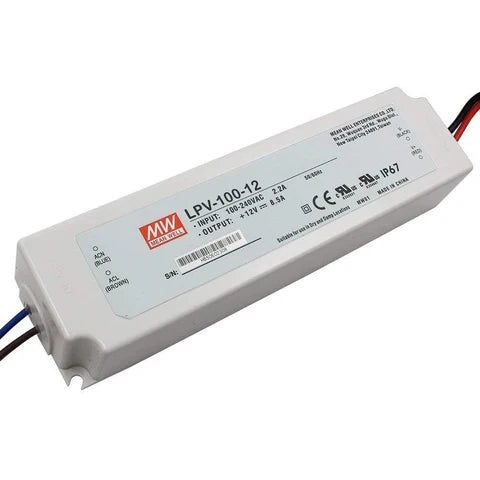 100W 12V DC LED Power Supply - IP67 Waterproof - UL Listed - Constant Voltage Driver