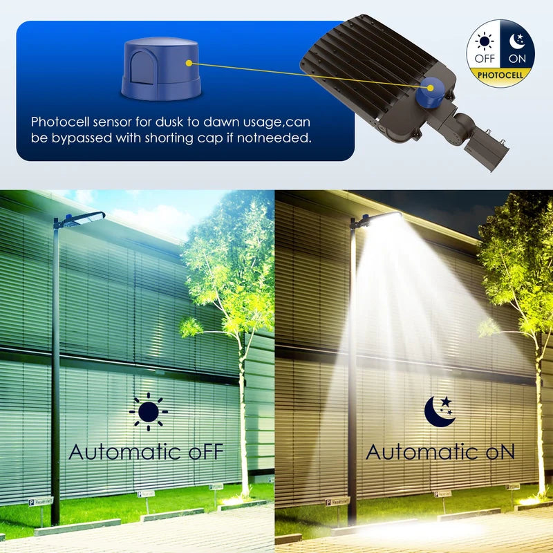 200W LED Parking Lot Light - Photocell-Ready Top Socket & Slip Fitter Mount, 4000K, 30,000 Lumens