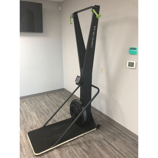 SFE Ski Trainer Machine w/ Platform and Monitor - perspective view