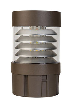 LED Bollard Light, Selectable 24W/19W/14W and CCT, 3,360 Lumens, 120-277 VAC, Round Pole Included
