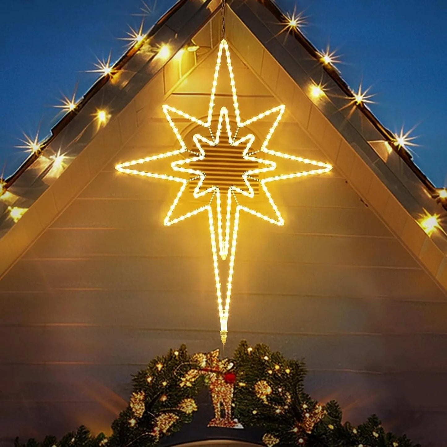 Large Star of Bethlehem Christmas Light – Warm White Plug-In Motif