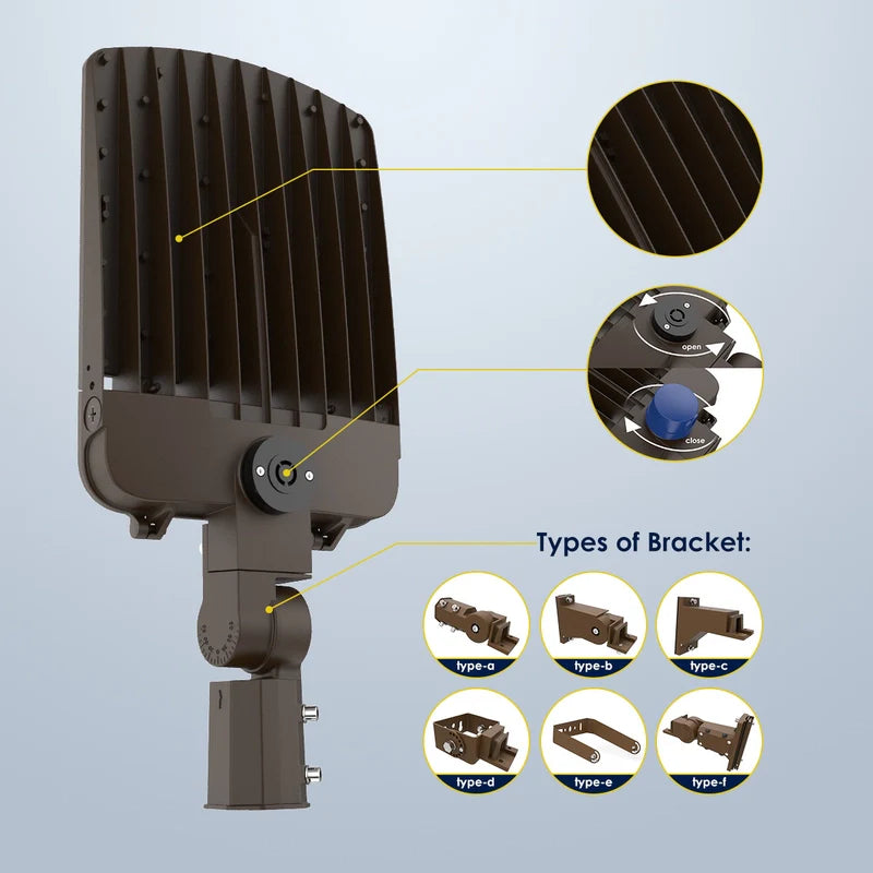 200W LED Parking Lot Light - Photocell-Ready Top Socket & Slip Fitter Mount, 4000K, 30,000 Lumens
