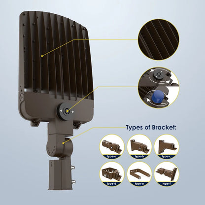200W LED Parking Lot Light - Photocell-Ready Top Socket & Slip Fitter Mount, 4000K, 30,000 Lumens