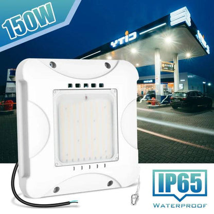 LED Canopy Light - Built-in Photocell, Adjustable 60W/48W/36W and CCT 4500K/5000K/5700K, 21,000 Lumens, 100-277 VAC