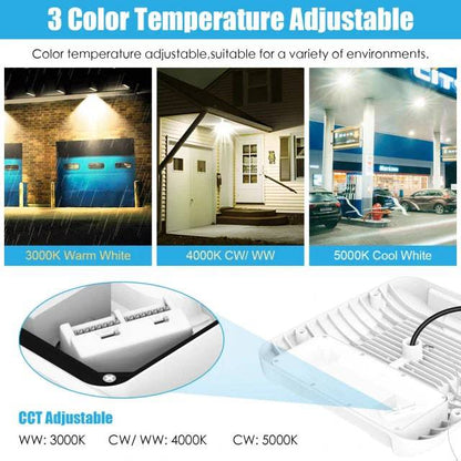 LED Canopy Light - Built-in Photocell, Adjustable 60W/48W/36W and CCT 4500K/5000K/5700K, 21,000 Lumens, 100-277 VAC