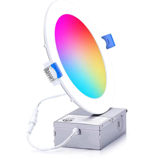 WIFI Smart LED Downlight with Junction Box, 4 Inch, 10W, RGB, 650 Lumens, 100-130 VAC