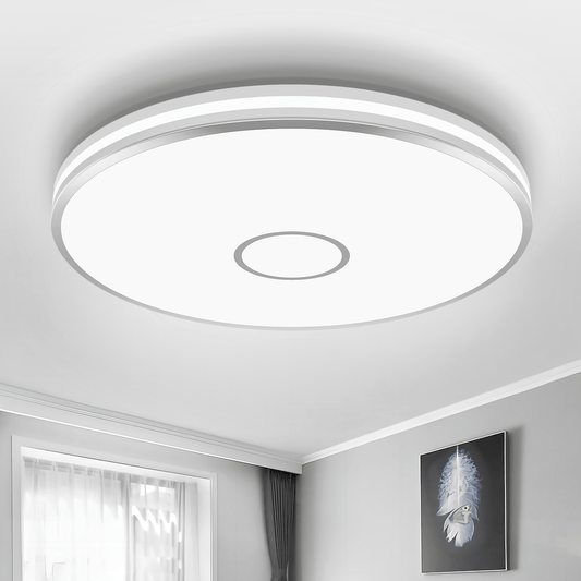15-Inch Round LED Flush Mount Ceiling Light - AC100-277V, 40W, 3800 Lumens, 5000K Daylight, Energy-Efficient, and IP44