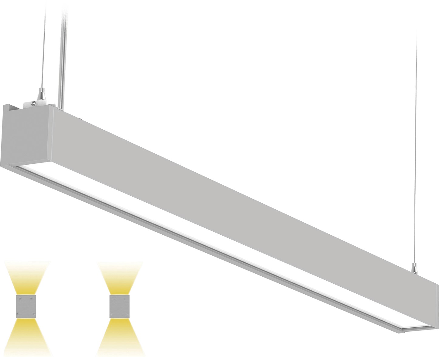 4ft Up & Down LED Linear Light, 115lm/w, 50W, Dimmable, Color Tunable - 3500k/4000k/5000k