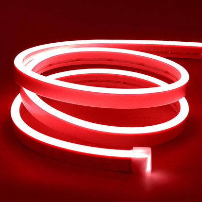 110V-120V Red Neon LED Rope Light - 8mmX16mm,Commercial Grade, IP65, 6 Watts/M -Cuttable, dimmable, could be hardwired ETL Listed- Plug and Play