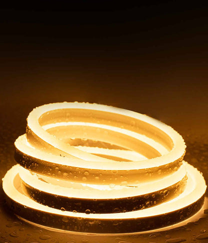 110V-120V Warm White (2600K)Neon LED Rope Light - 8mmX16mm,Commercial Grade, IP65, 189 LM/M -Cuttable, dimmable - Plug and Play And Hardwired
