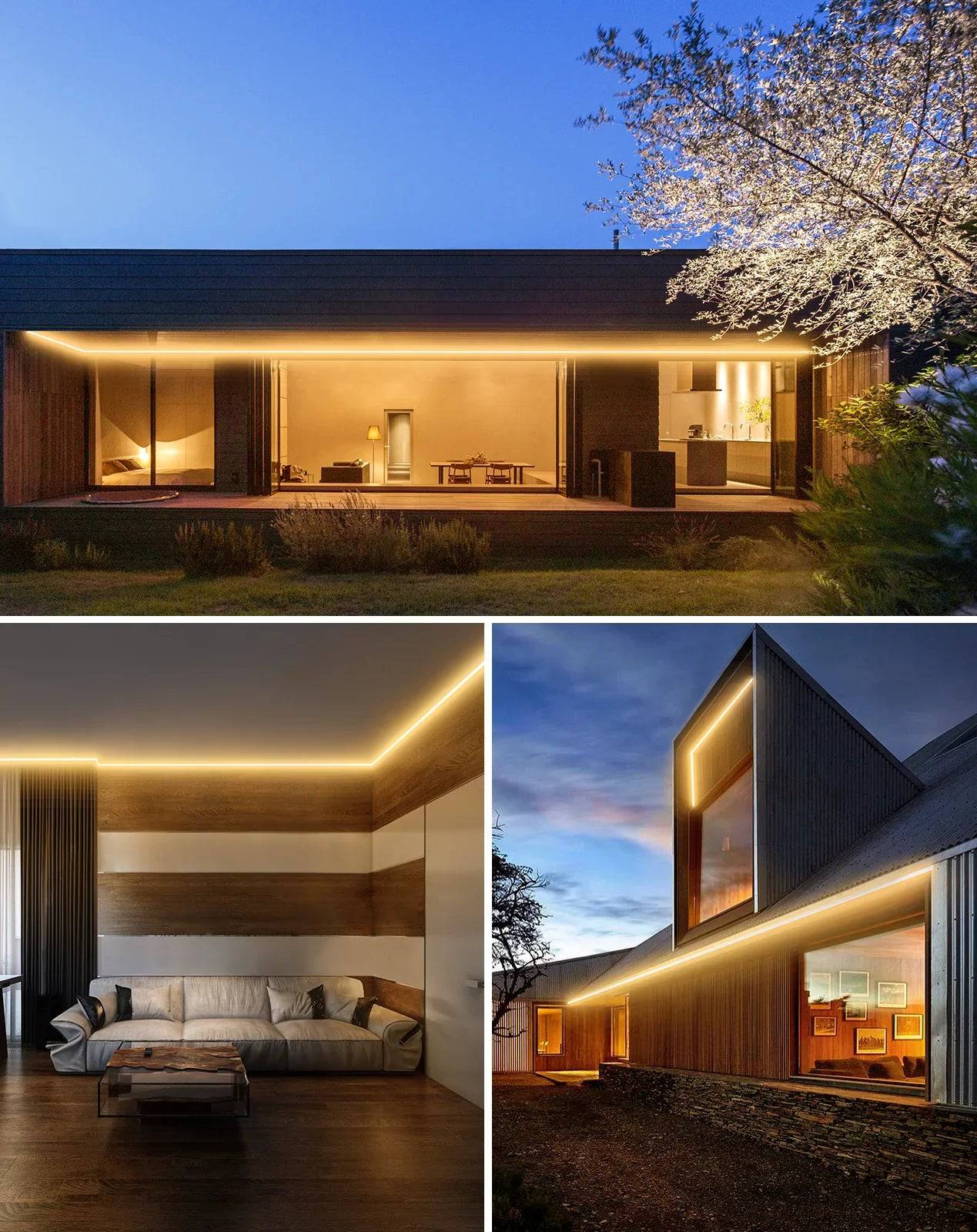 110-120V Warm White LED Neon Rope Light -2500K- 8mm x 16mm-6.5W/Meter and 226LM/W -Dimmable, Flexible, IP65 Waterproof, Cuttable for Home & Commercial Use