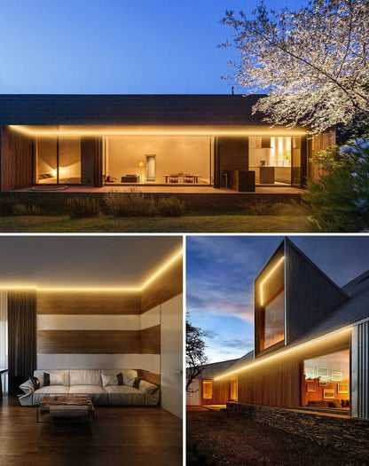 110-120V Warm White LED Neon Rope Light -2500K- 8mm x 16mm-6.5W/Meter and 226LM/W -Dimmable, Flexible, IP65 Waterproof, Cuttable for Home & Commercial Use