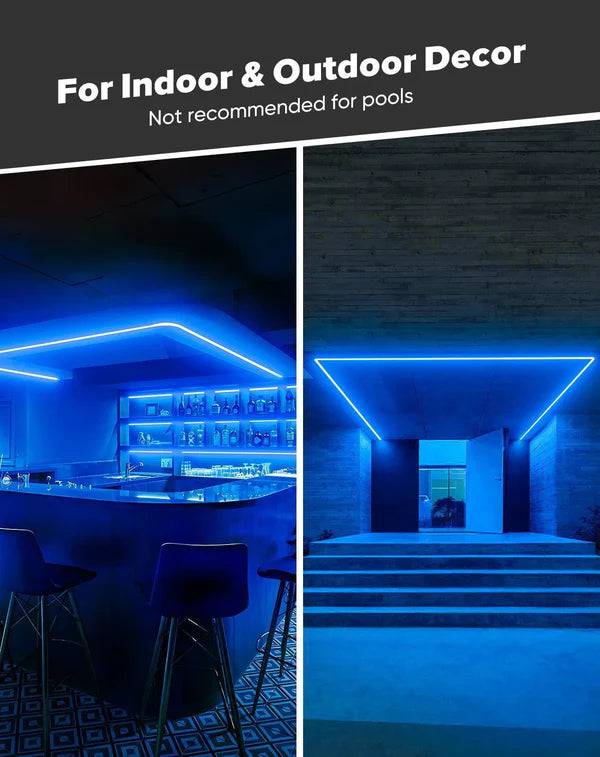 110-120V Blue COB Peel and Stick Tape Light (10mmx4.5mm),800Lm/W, IP65, Cuttable, dimmable, flicker-free - Plug and Play and hardwired