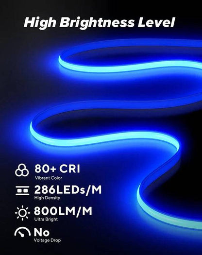 110-120V Blue COB Peel and Stick Tape Light (10mmx4.5mm),800Lm/W, IP65, Cuttable, dimmable, flicker-free - Plug and Play and hardwired