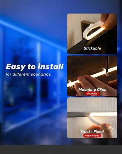 110-120V Blue COB Peel and Stick Tape Light (10mmx4.5mm),800Lm/W, IP65, Cuttable, dimmable, flicker-free - Plug and Play and hardwired