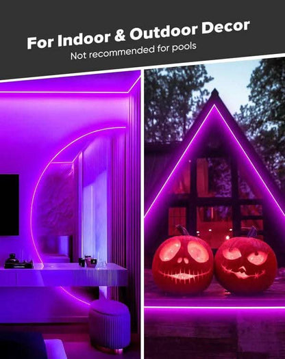 110-120V Purple COB Peel and Stick Tape Light (10mmx4.5mm),IP65, Cuttable, dimmable, flicker-free - Plug and Play and Could Be hardwired