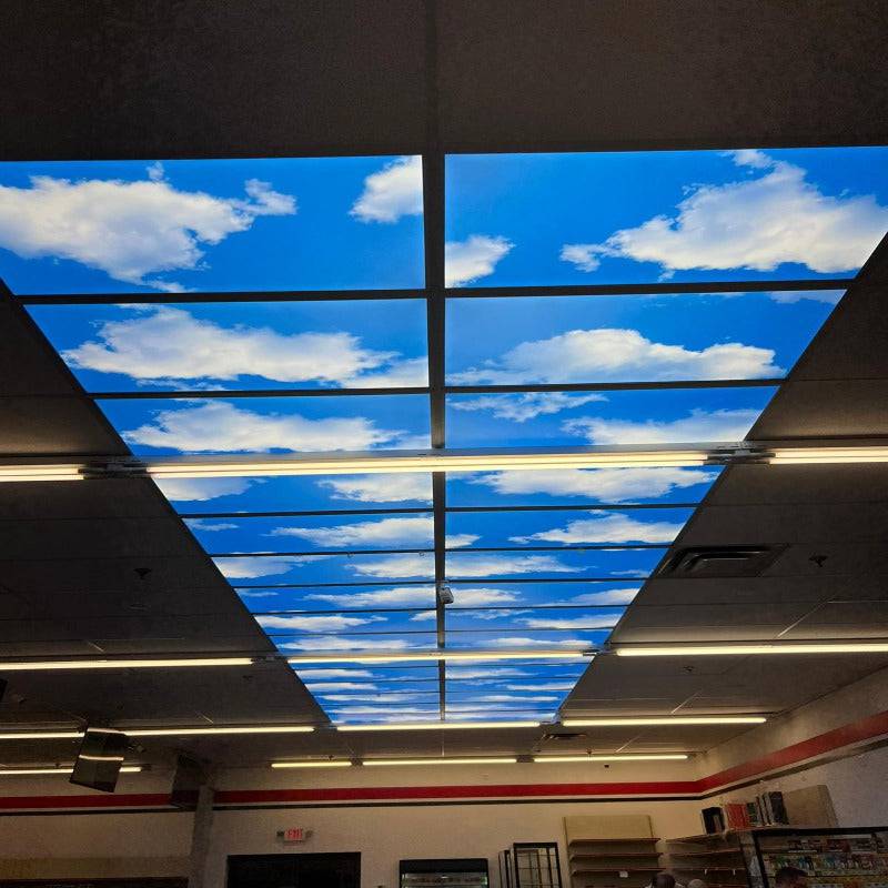LED Ceiling Panel Light, Cloud Design, 40W/50W/60W/70W, 2x4, Selectable CCT 4000K-6500K, 9100 Lumens
