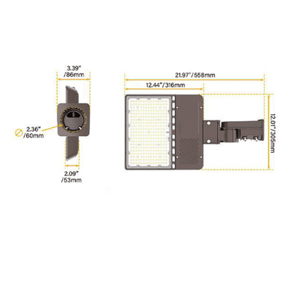 150W LED Parking Lot Light, Slip Fitter Mount, 5000K, 22500 Lumens, 120-277 VAC, Built-in Photocell