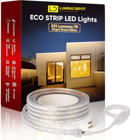 110V Lite Strip LED Light - Soft Warm 2800K Warm White, 180 Lumens/M, Ideal for Ambient Lighting