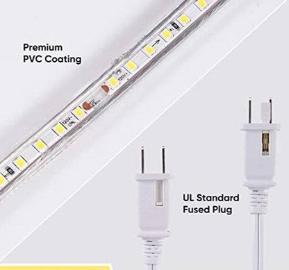 110V High-End 6500K Cool White LED Strip - 430 Lumens - Bright, Efficient, and Durable | LED Strip Light Best for Indoor and Outdoor Use