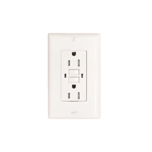 20-Amp 125-Volt Tamper-Resistant Outdoor GFCI Duplex Outlet with Back Wire Clamps, Matte White