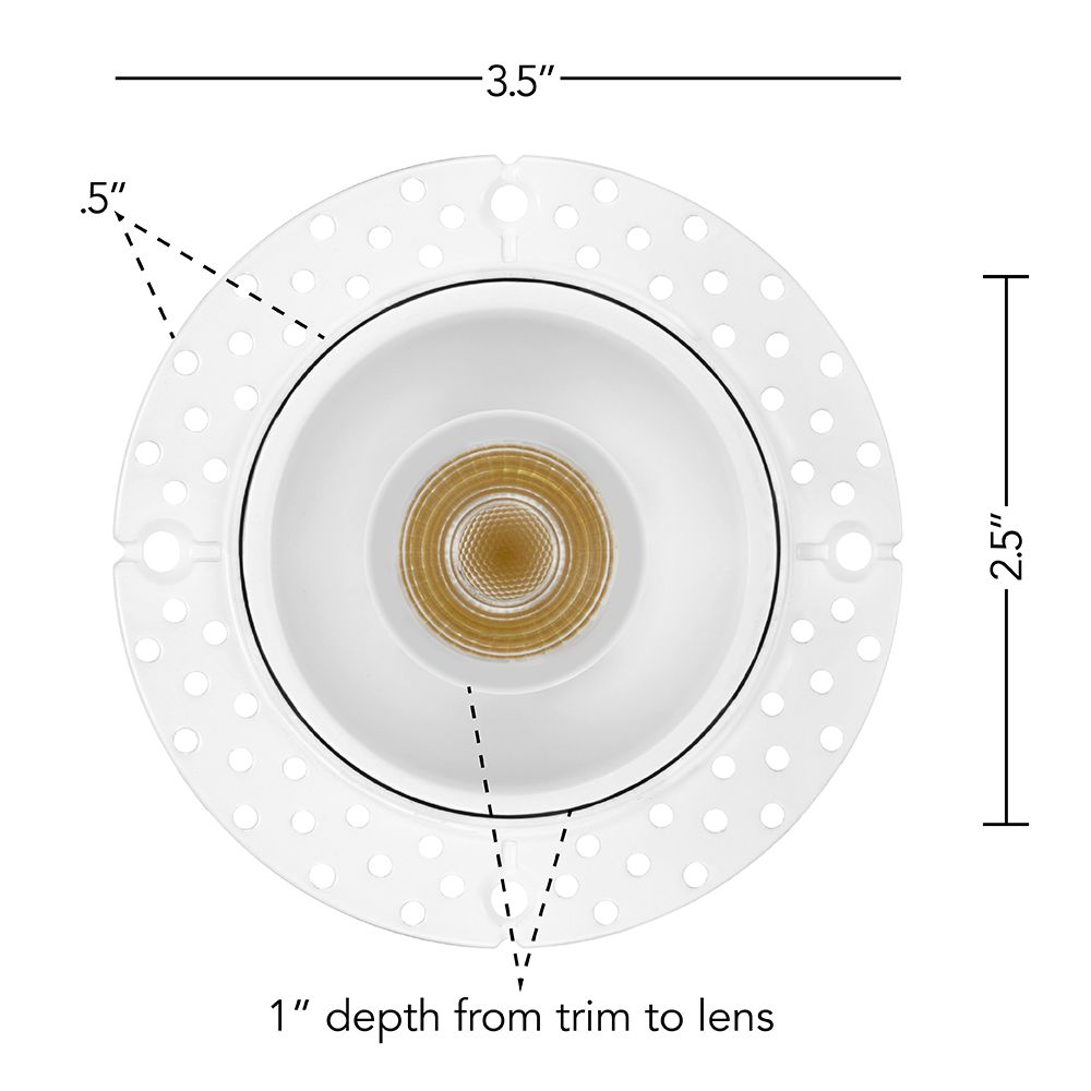 1 Inch LED Recessed Light, 9W, Selectable CCT, 600 Lumens, 120 VAC