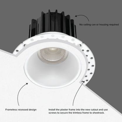 1 Inch LED Recessed Light, 9W, Selectable CCT, 600 Lumens, 120 VAC