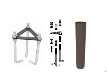 LED Bollard Light, Selectable 24W/19W/14W and CCT, 3,360 Lumens, 120-277 VAC, Round Pole Included
