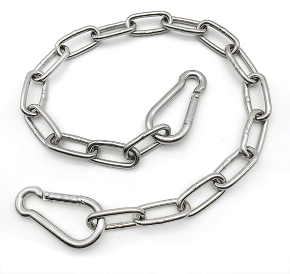 1.6ft Stainless Steel Hanging Chains with Carabiners – Secure Mounting Kit for UFO High Bay Lights