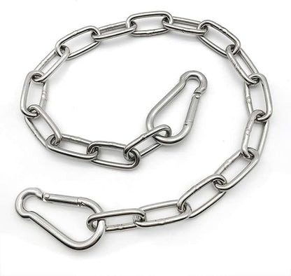 1.6ft Stainless Steel Hanging Chains with Carabiners – Secure Mounting Kit for UFO High Bay Lights