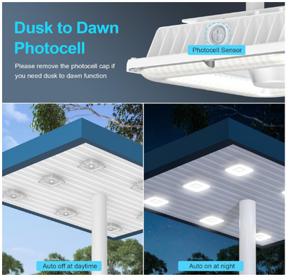 LED Canopy Light - Bult-in Photocell, 100W/80W/60W, 4500K-5700K, 13,500 Lumens, 100-277 VAC