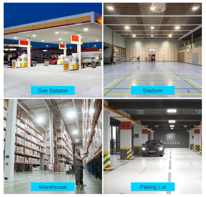 LED Canopy Light - Bult-in Photocell, 100W/80W/60W, 4500K-5700K, 13,500 Lumens, 100-277 VAC