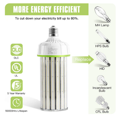 LED Corn Bulb, 200W, 30,000Lumens, 5000K, E39 Base,100- 277 VAC