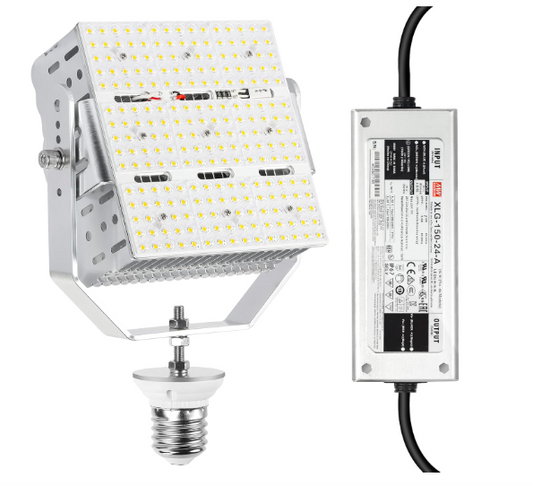 150W LED Pole Light Retrofit Kit with Lens, E39 Mogul Base, 277-480 VAC, 5000K, 21,750 Lumens