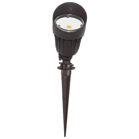 10W LED Landscape Light - 800 Lumens - 3000K Warm White - 12V DC - Ground Stake Mount - Bronze Housing - IP65  ETL Listed