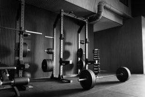 Power rack and weight bench setup