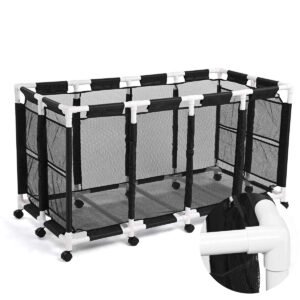 Yescom Stable PVC Pool Toy Storage Bin Mesh Rolling Cart