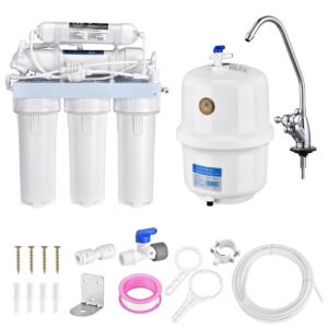 Yescom 5-Stage Water Filter System 50 GPD Reverse Osmosis Filtration