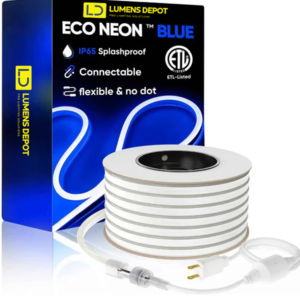 110V-120V Blue Neon LED Rope Light - 8mmX16mm,Commercial Grade, IP65, 6 Watts/M -Cuttable, dimmable, could be hardwired ETL Listed- Plug and Play