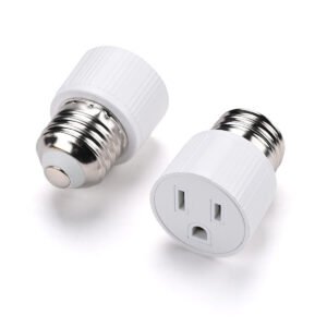 Yescom Light Bulb Plug Adapter Convert E26/E27 to 2/3-Prong Outlet 2ct/pk