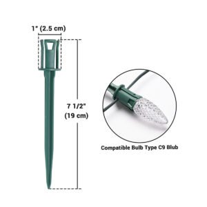 Yescom C7 C9 Christmas Light Clips, Hangers, Stakes, End Caps