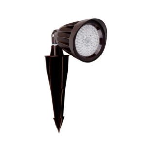 2nd Gen 25W LED Landscape Light - 3375 Lumens - 3000K-5000K CCT Adjustable - 120-277V - Ground Stake Mount - Bronze Housing