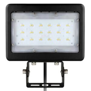 30W LED Flood Light - 3819 Lumens - 5000K Daylight - 100-277V - Yoke Mount - Black Housing - IP65 - UL & DLC Listed