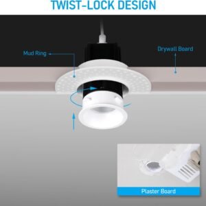 1 Inch LED Recessed Light, 9W, Selectable CCT, 600 Lumens, 120 VAC