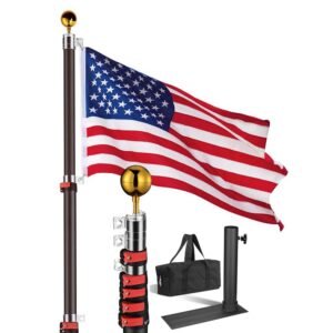 Yescom EZ GO Telescopic Flagpole with Tire Mount