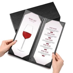 Yescom 4.25x11 PU Leather Bar Wine Menu Covers Set(5)