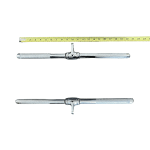 Rotating Straight Bar Cable Attachment - Muscle D Fitness - Knurled Handles, Chrome Finish, 20"