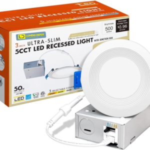 3 Inch LED Recessed Light, 8W, Selectable CCT, 500 Lumens, 120 VAC