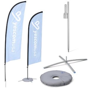 Yescom Feather Flag Pole Kit - 10 Sets, Base Type Options