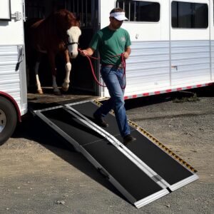 Yescom Wheelchair Ramp 600lb Capacity 6'x29" Aluminum w/ Non-Slip Surface
